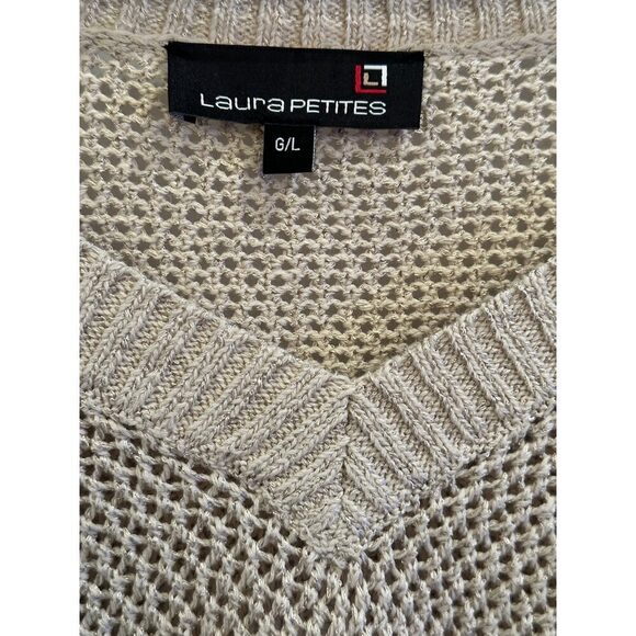 Laura Petites V-Neck Sweater Sz L - Picture 2 of 4